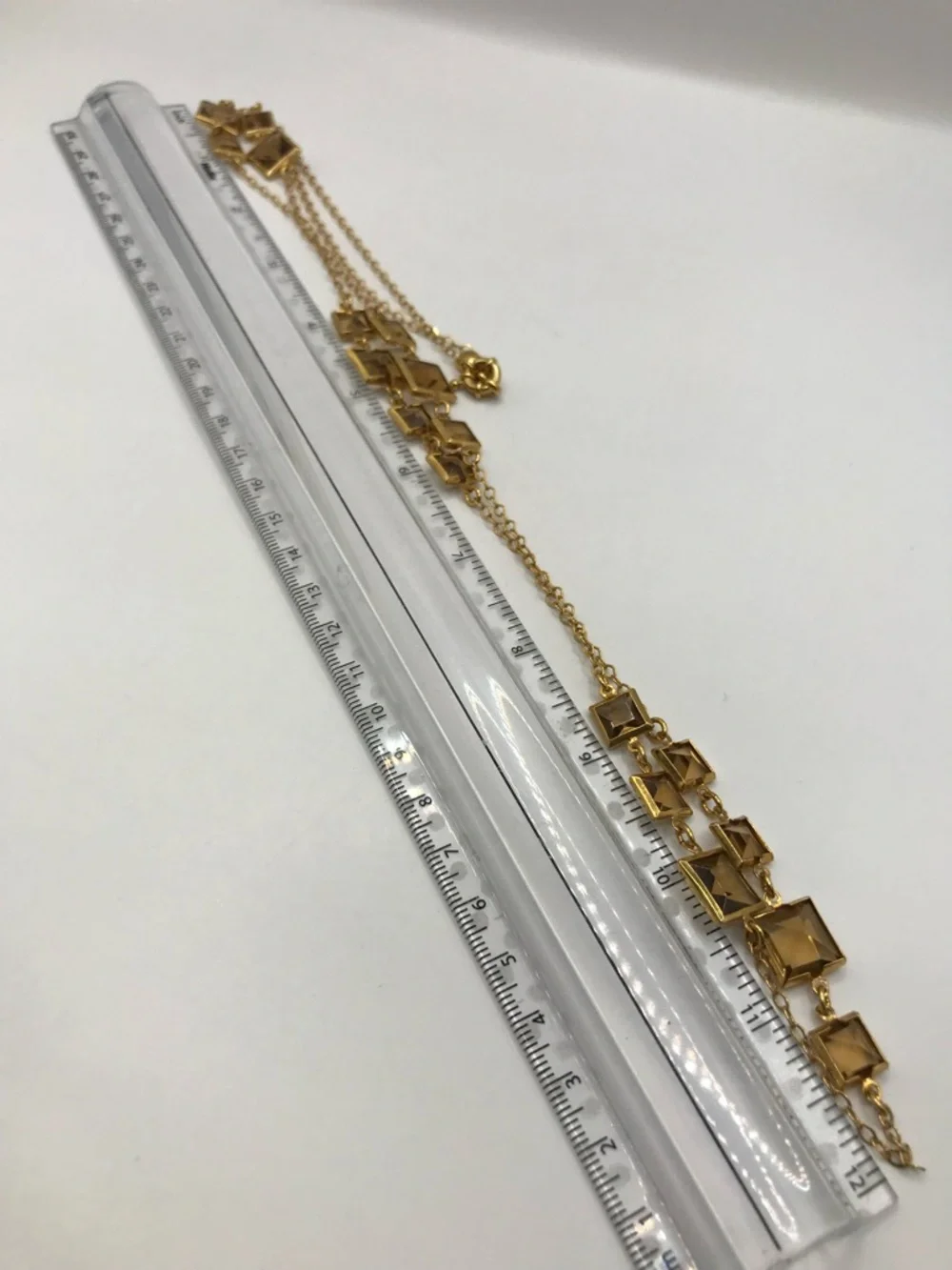 J. Crew Gold-Tone Necklace with Smoky Square Crystals - Picture 8 of 9